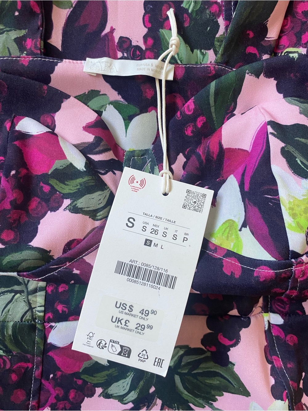 Zara Godet Pink & Purple Floral Midi Dress - Picture 11 of 11